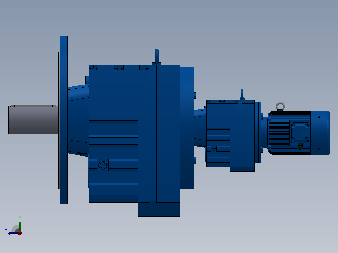 RF137R77法兰轴伸式组合型斜齿轮减速机RF137R77-Y0.25-4P-71-M1-0°-Φ450右视图