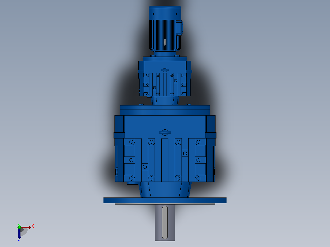 RF137R77法兰轴伸式组合型斜齿轮减速机RF137R77-Y0.25-4P-71-M1-0°-Φ450俯视图