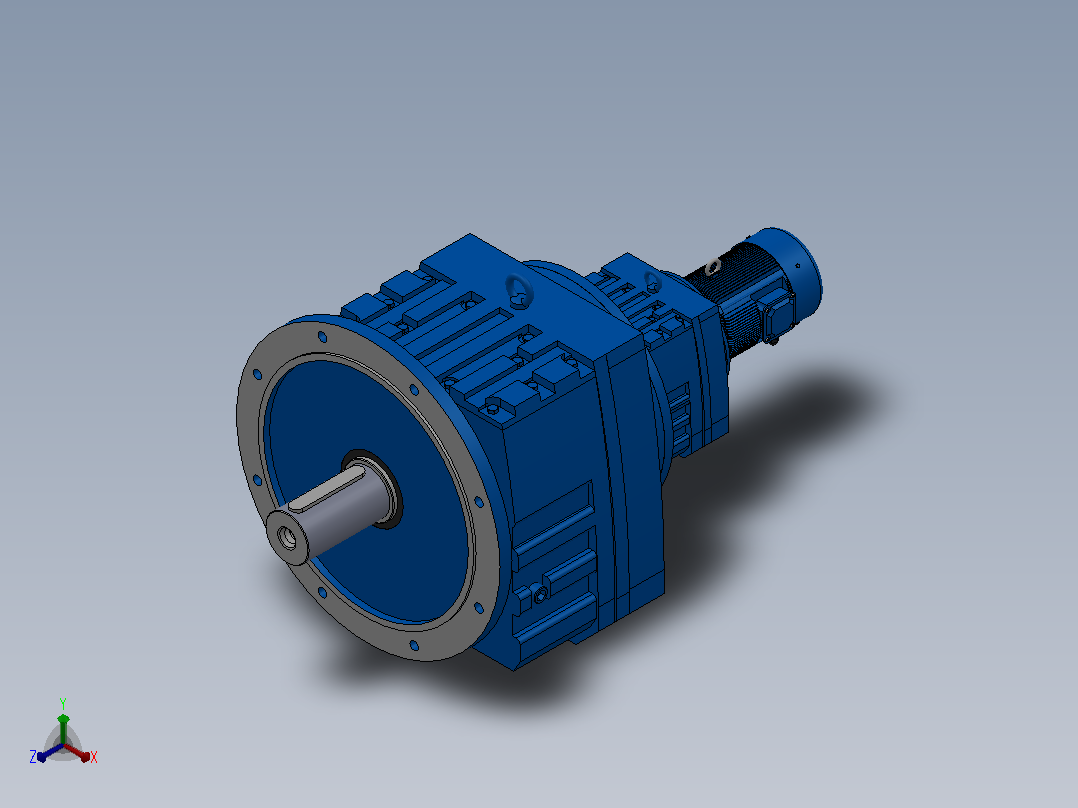 RF137R77法兰轴伸式组合型斜齿轮减速机RF137R77-Y0.25-4P-71-M1-0°-Φ450正等轴测图