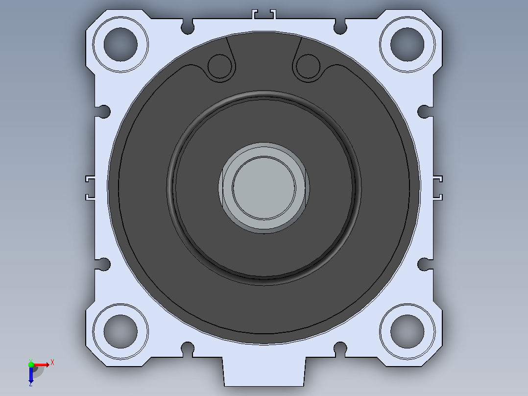 SMC CDQ2B100-10D气缸俯视图