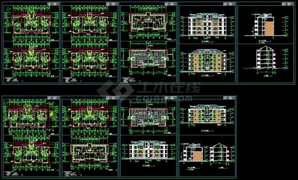 公寓建筑cad平面设计施工图