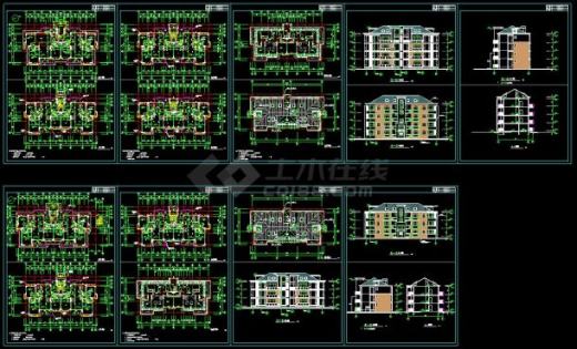 公寓建筑cad平面设计施工图缩略图
