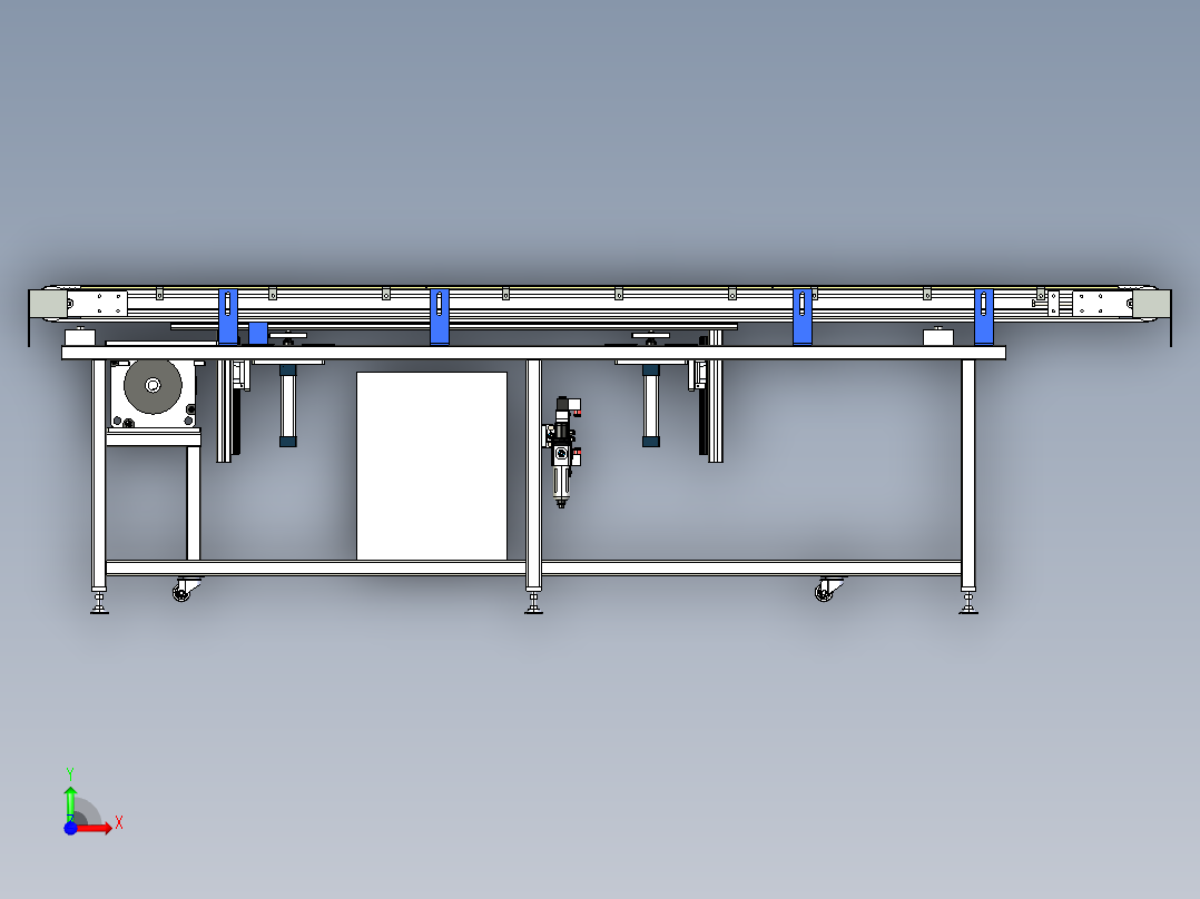 同步带及顶升机构3D模型前视图