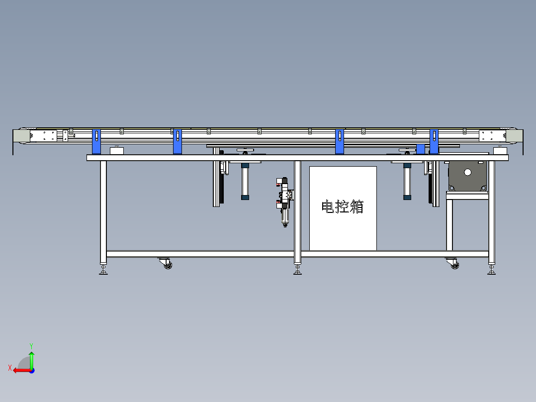 同步带及顶升机构3D模型后视图