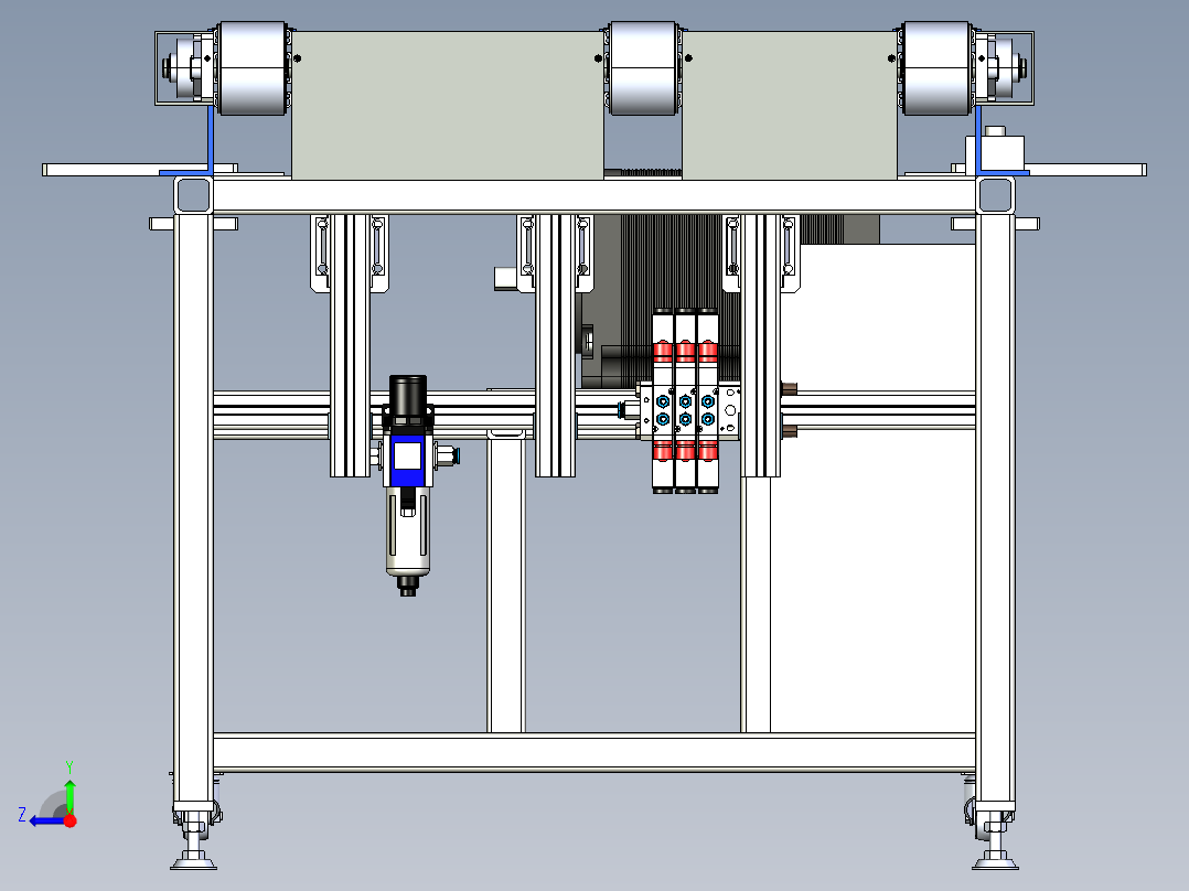 同步带及顶升机构3D模型右视图