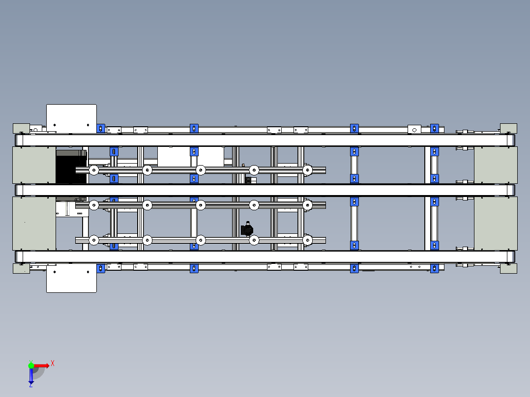 同步带及顶升机构3D模型俯视图