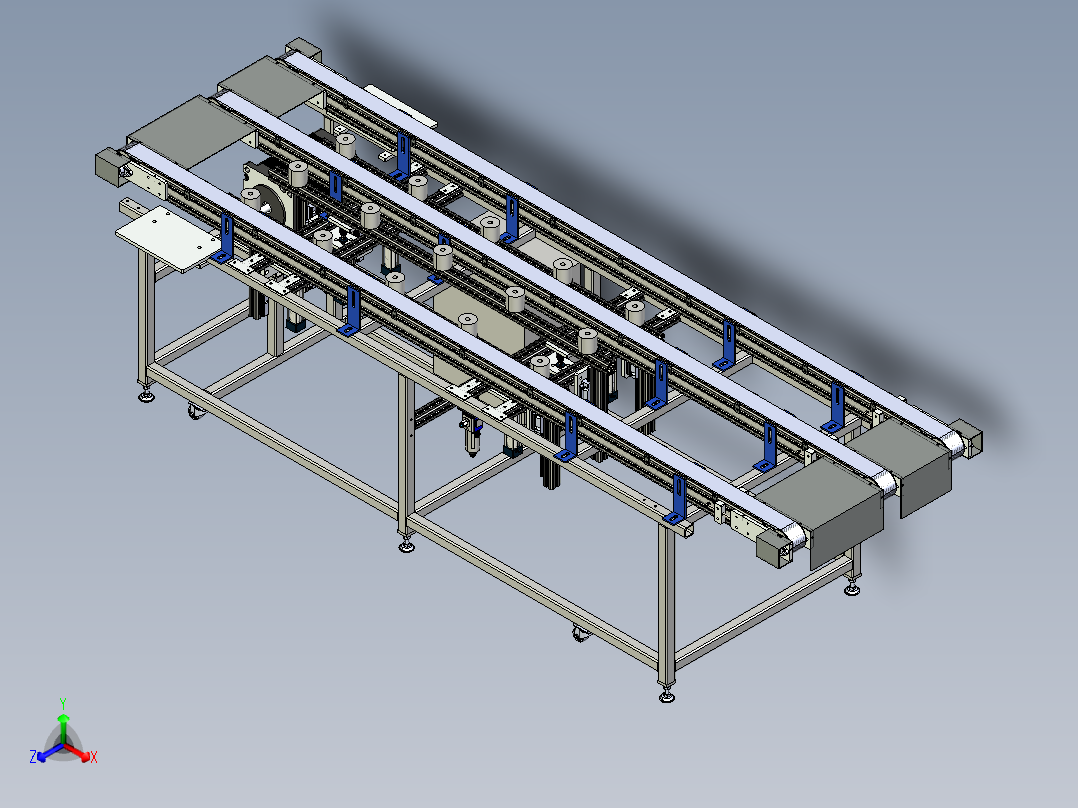 同步带及顶升机构3D模型正等轴测图