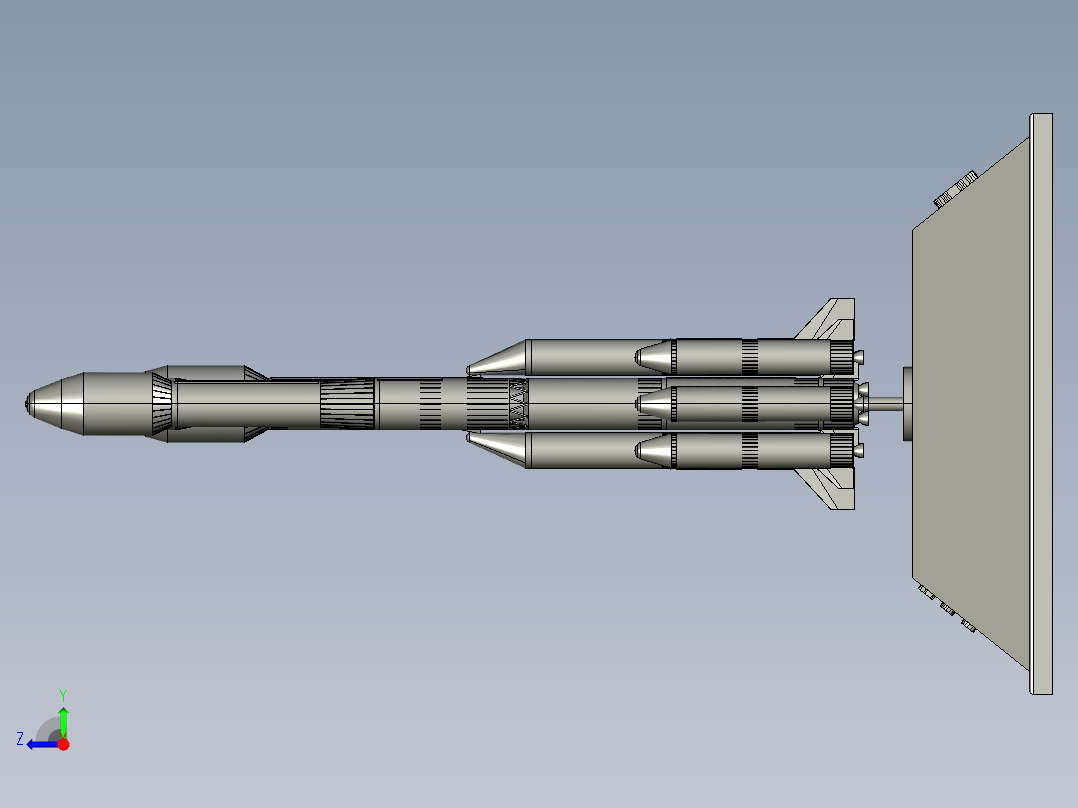 导弹的模型右视图