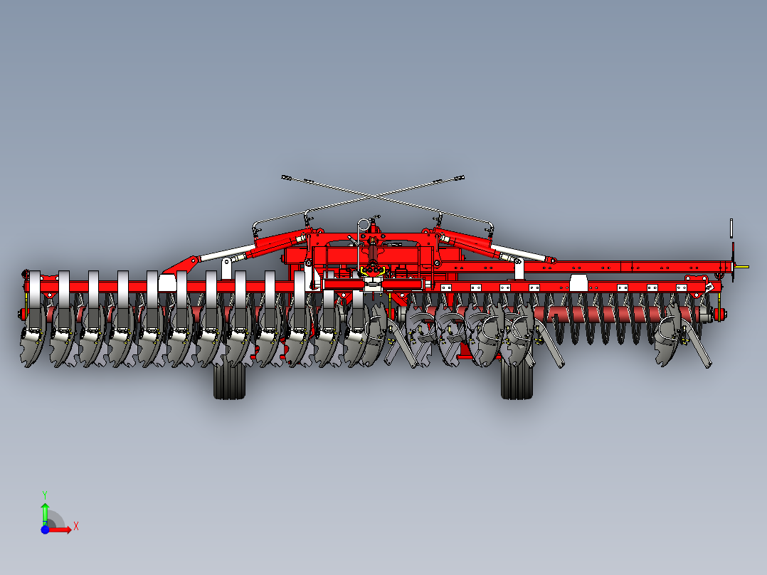 Anton的圆盘耙三维建模图纸 step格式前视图