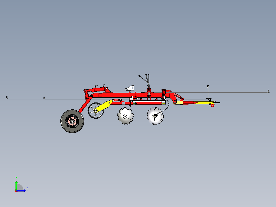 Anton的圆盘耙三维建模图纸 step格式左视图
