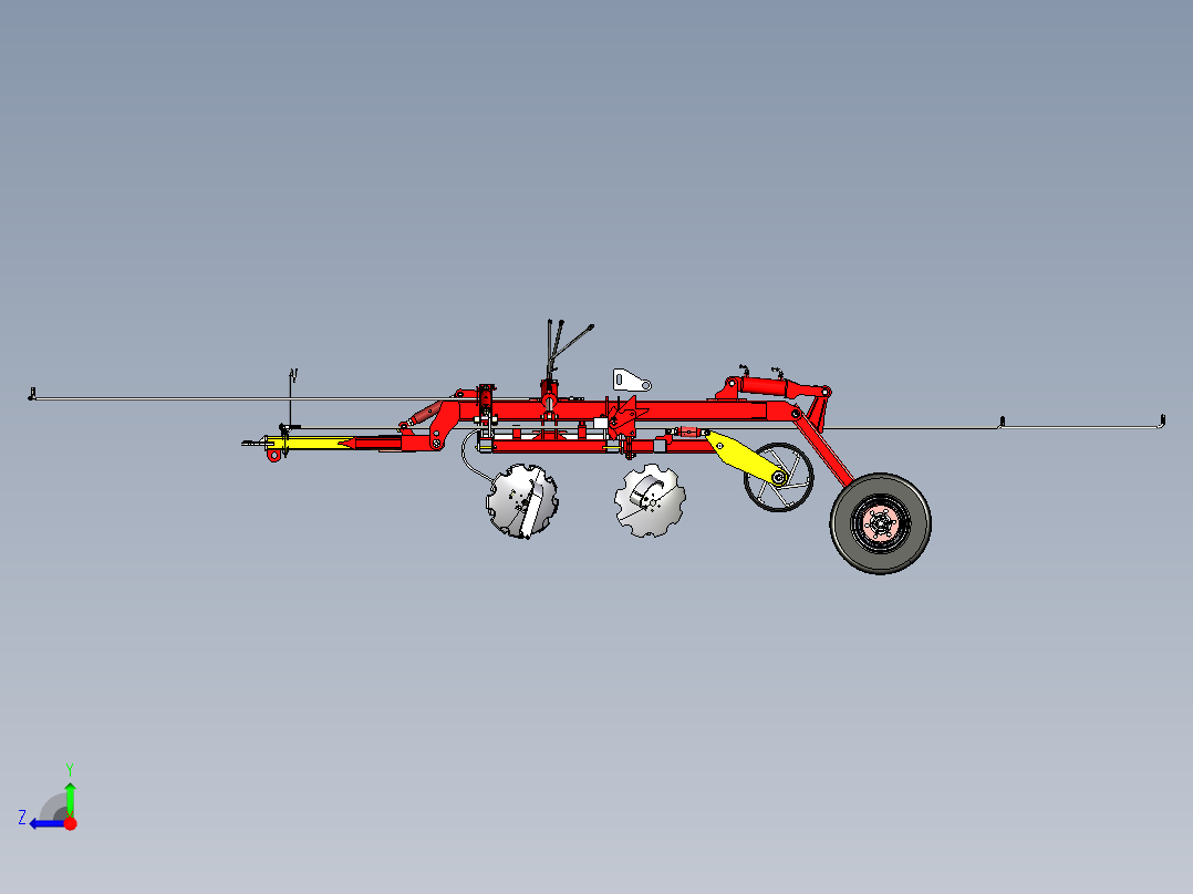 Anton的圆盘耙三维建模图纸 step格式右视图