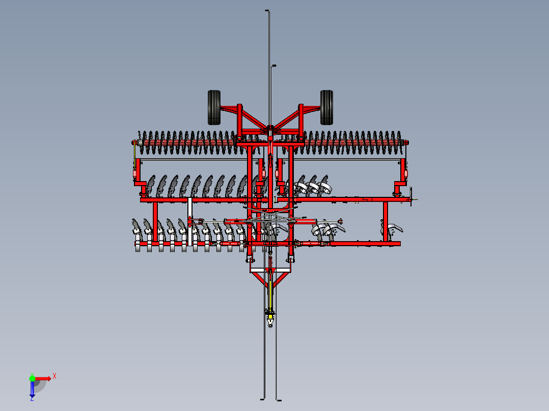 Anton的圆盘耙三维建模图纸 step格式俯视图