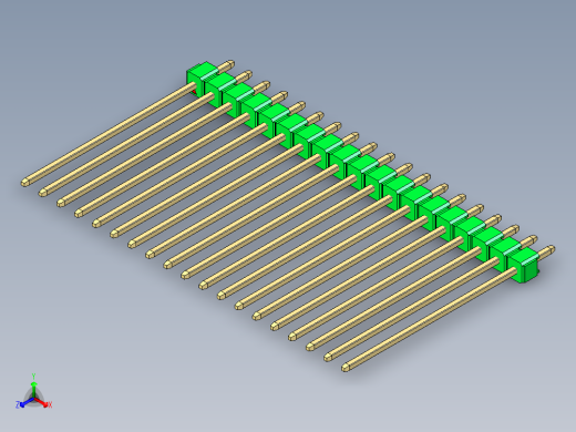 彩色公头100mil（2.54mm）系列-DS1021_green_1x19p_100mil_Type43_rev1.0