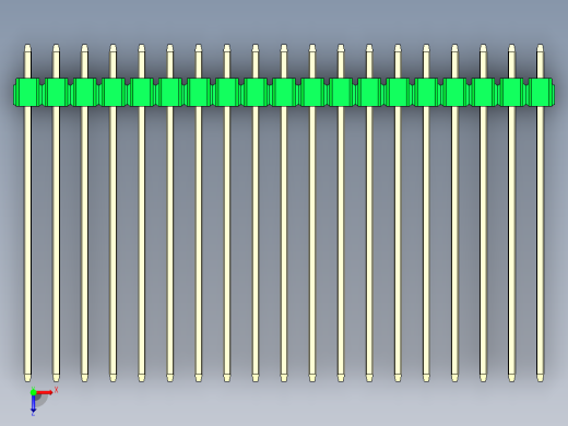 彩色公头100mil（2.54mm）系列-DS1021_green_1x19p_100mil_Type43_rev1.0俯视缩略图