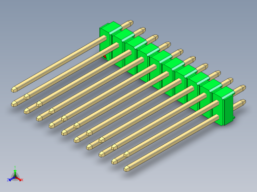 彩色公头100mil（2.54mm）系列-DS1021_green_2x10p_100mil_Type19_rev1.0