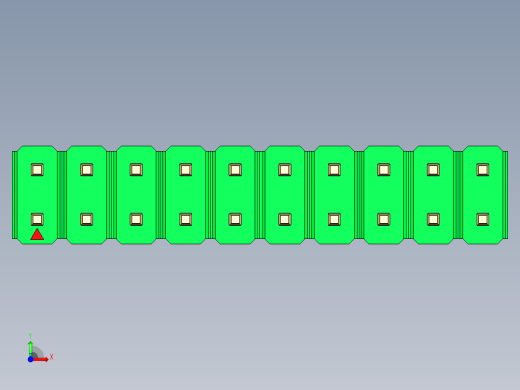 彩色公头100mil（2.54mm）系列-DS1021_green_2x10p_100mil_Type19_rev1.0前视缩略图