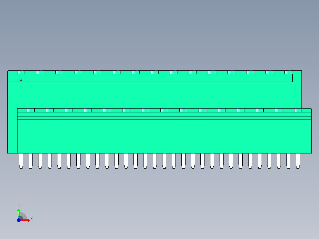 DEGSON 2EDG 系列 5.08mm 可插拔接线端子组-2EDGVTC-5.08-30P-14-00AH前视图