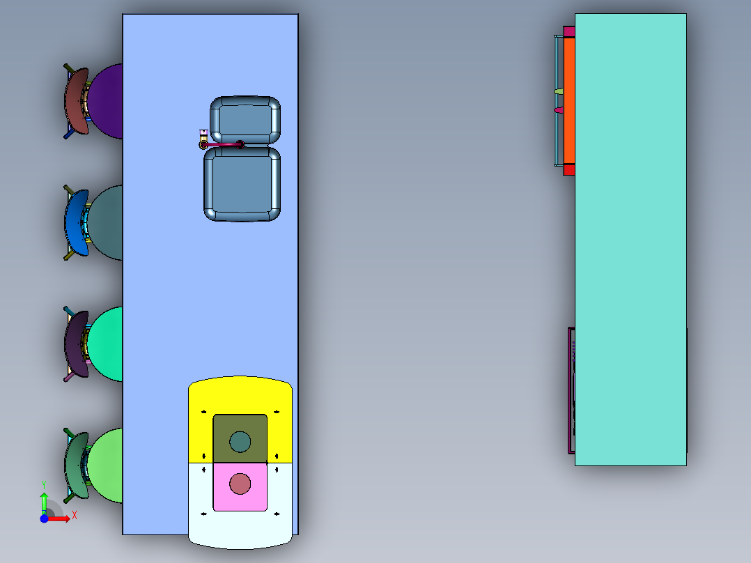 现代欧式整体开放式厨房前视图