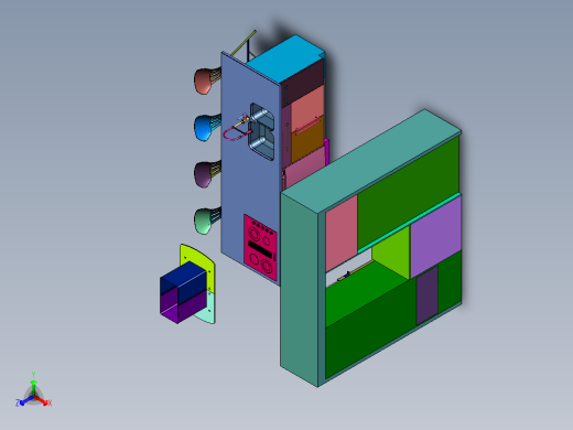 现代欧式整体开放式厨房正等轴测缩略图