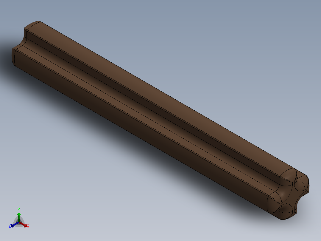 乐高机械组车桥-3705 OldBrown Technic Axle 4正等轴测图