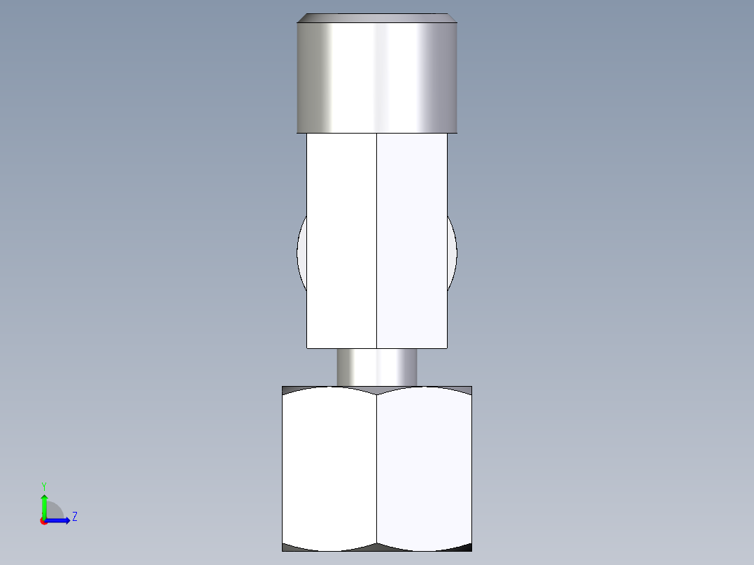 卡套式工业通用硬管接头EO_Standpipe_run_tee_EVL08SOMDCF左视图