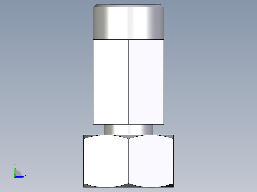 卡套式工业通用硬管接头EO_Standpipe_run_tee_EVL25SOMDCF左视图