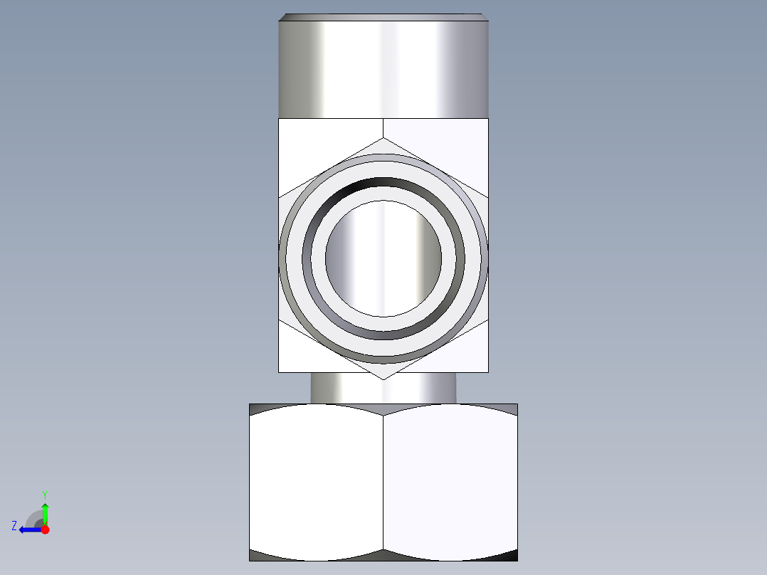 卡套式工业通用硬管接头EO_Standpipe_run_tee_EVL25SOMDCF右视图