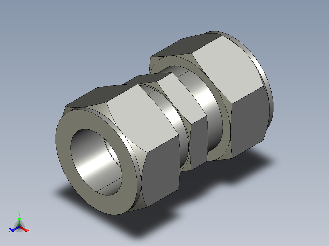 卡套式工业通用硬管接头20_hbu-s主视图
