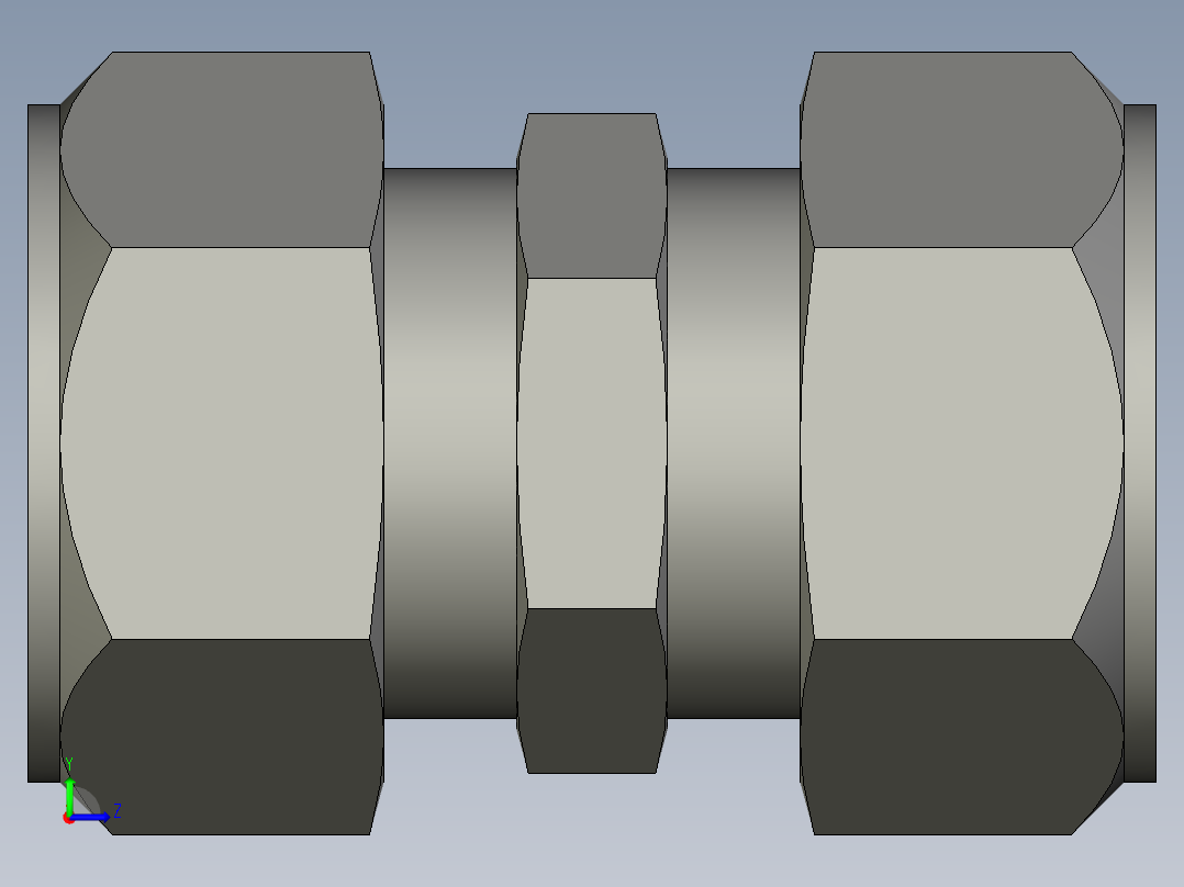 卡套式工业通用硬管接头20_hbu-s左视图