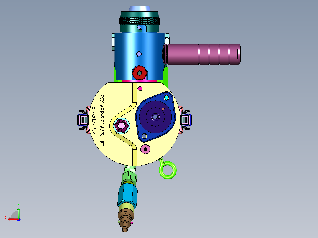 五金喷涂同心喷枪后视图