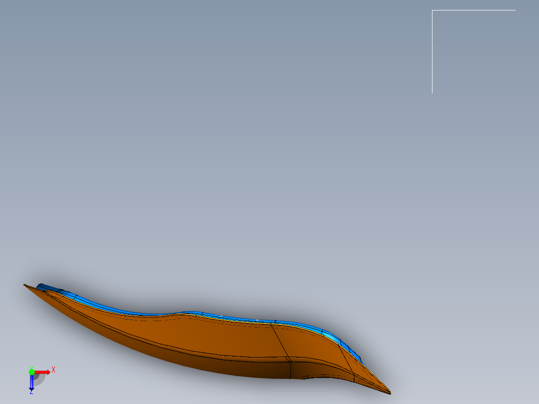汽车引擎盖内板--catia俯视图