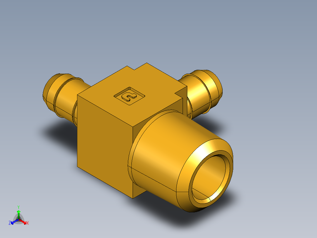 工业通用螺蚊管倒齿式工业硬管接头Male Run Tee 231-6-4主视图