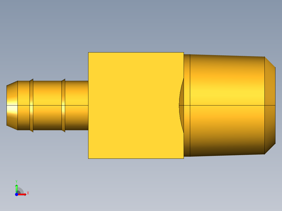 工业通用螺蚊管倒齿式工业硬管接头Male Run Tee 231-6-4前视图