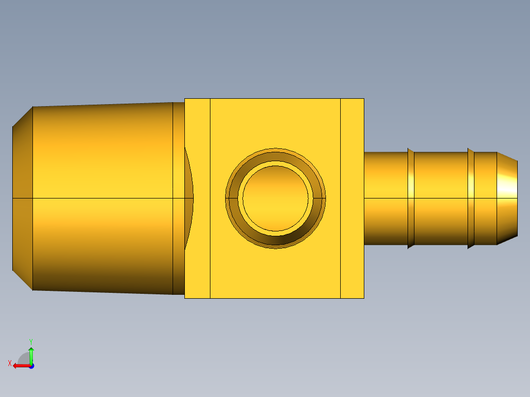 工业通用螺蚊管倒齿式工业硬管接头Male Run Tee 231-6-4后视图