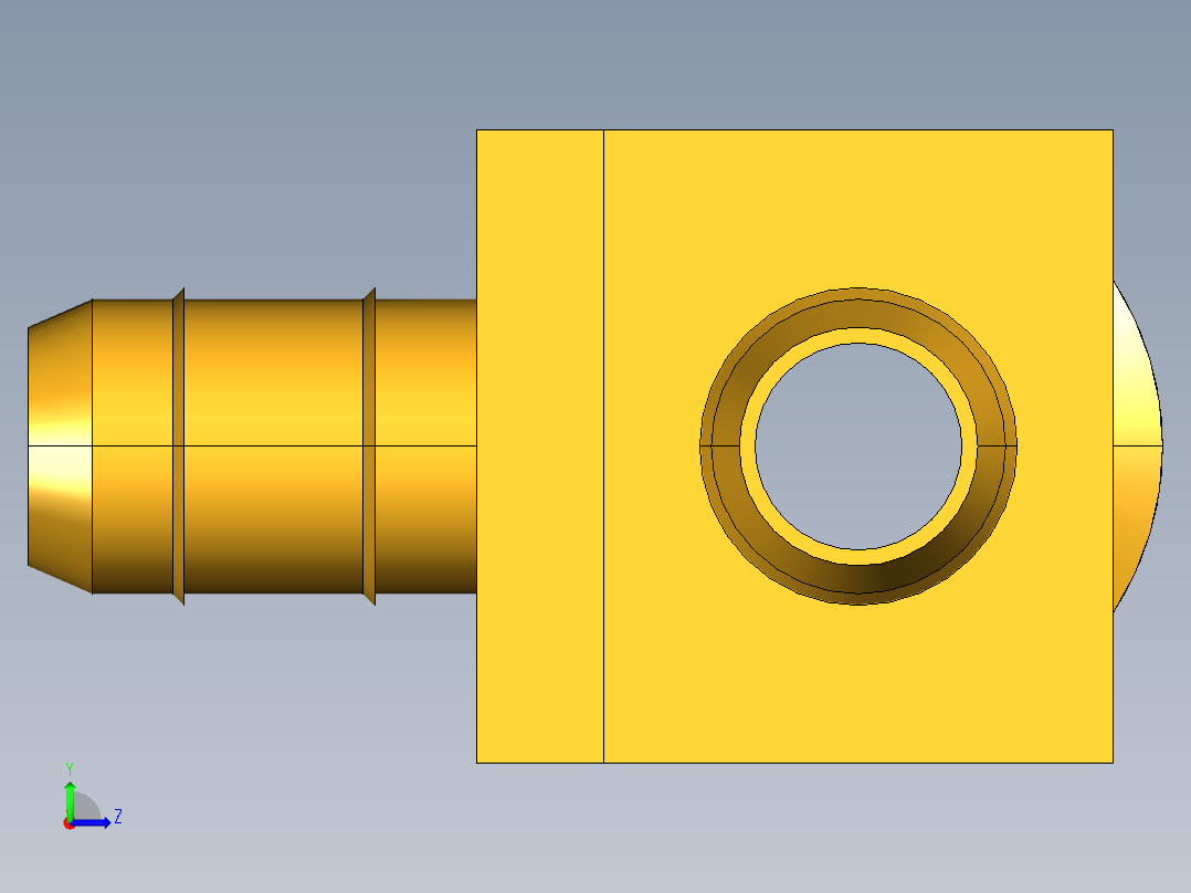 工业通用螺蚊管倒齿式工业硬管接头Male Run Tee 231-6-4左视图