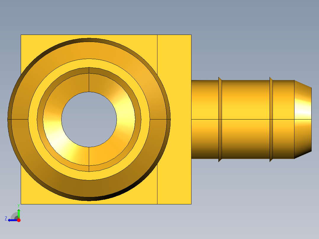 工业通用螺蚊管倒齿式工业硬管接头Male Run Tee 231-6-4右视图