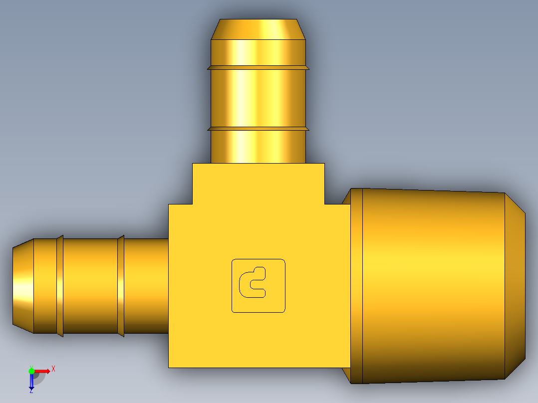 工业通用螺蚊管倒齿式工业硬管接头Male Run Tee 231-6-4俯视图