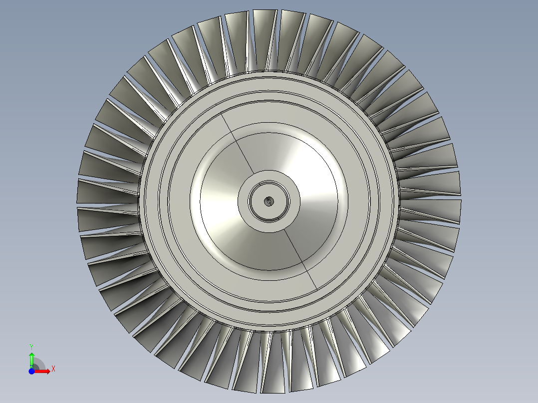 高压涡轮叶片和本体---模型格式为 stp前视图