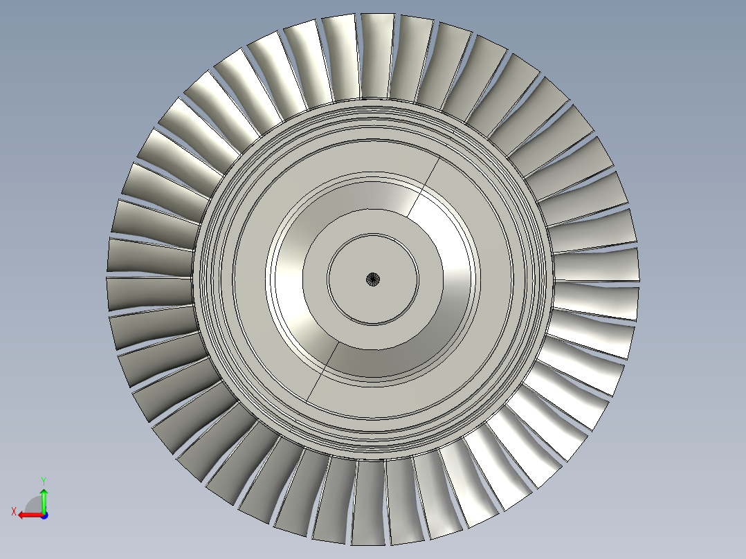 高压涡轮叶片和本体---模型格式为 stp后视图