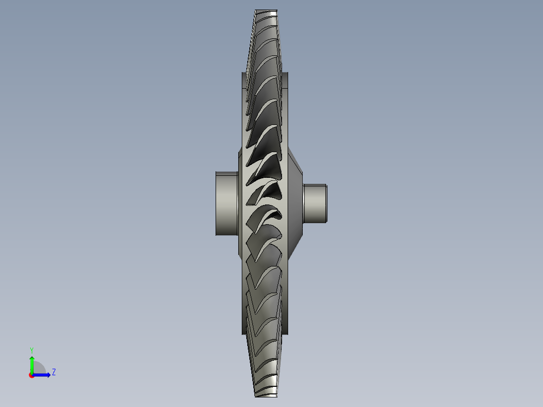 高压涡轮叶片和本体---模型格式为 stp左视图