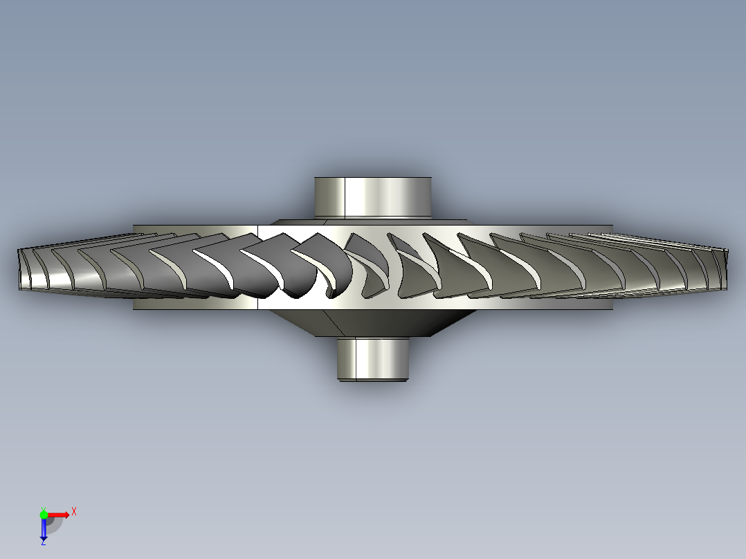 高压涡轮叶片和本体---模型格式为 stp俯视图