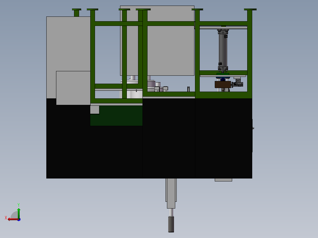 马达组装流水线方案 自动化设备3D图纸3D模型后视图