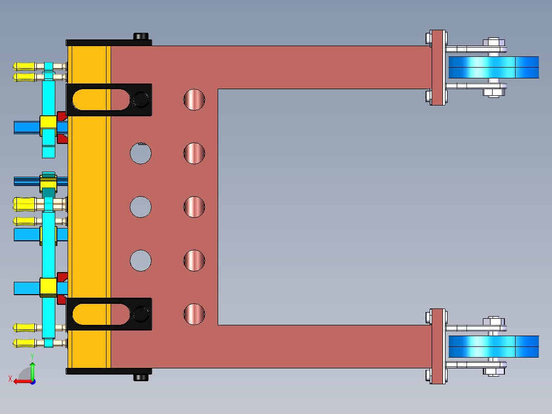 焊接工装夹具后视图