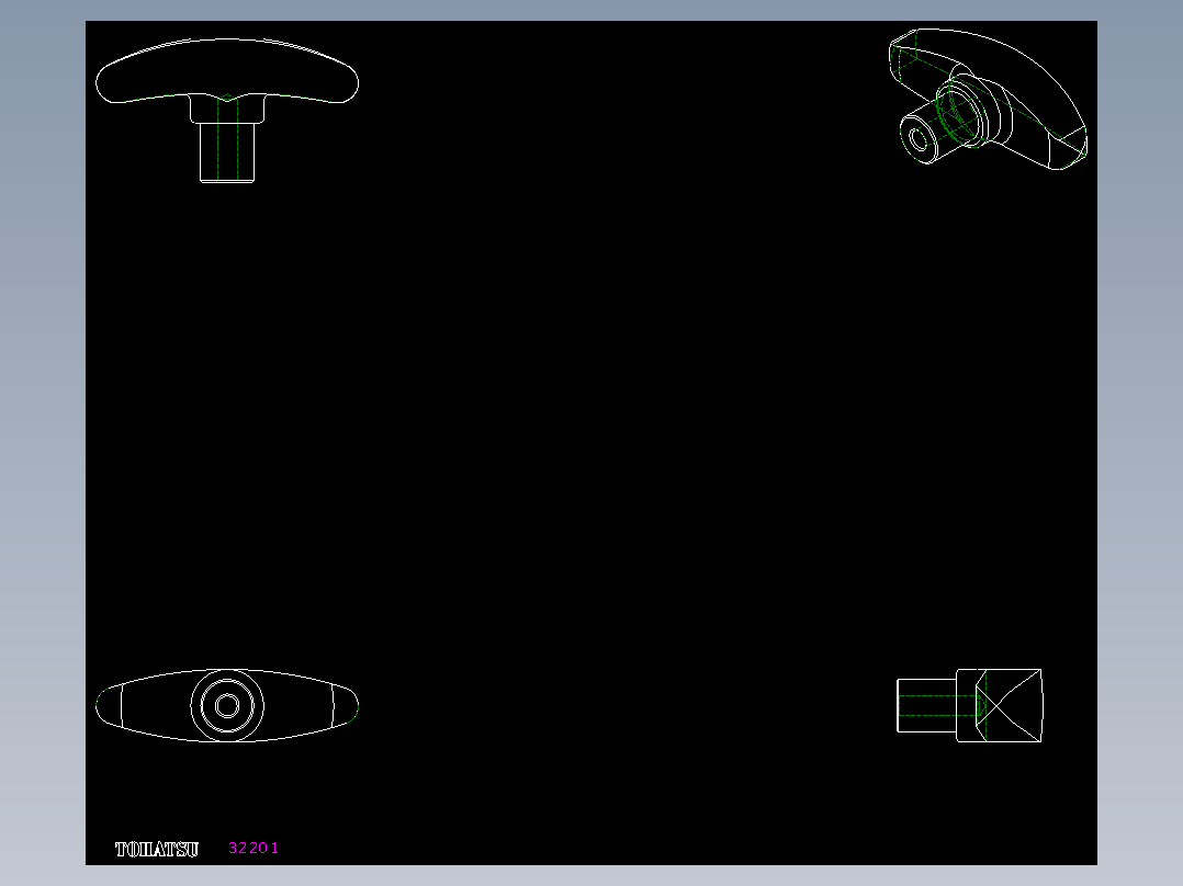 T 把手L.152-2D多系列多零件图纸模型