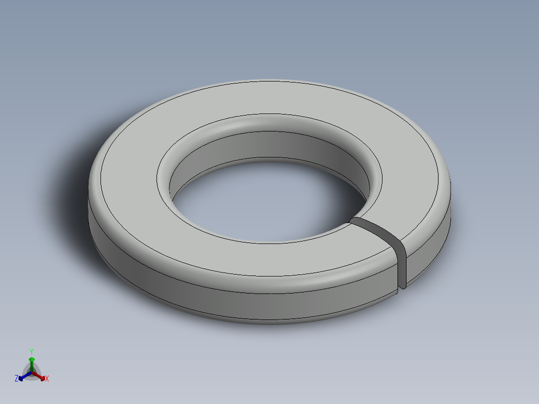 紧固件-0.3125 Split Washer正等轴测图