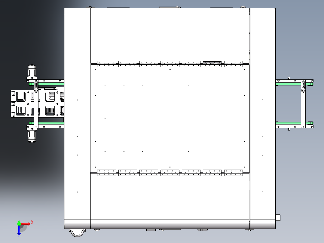 在线式多工位自动贴泡棉设备sw18俯视图