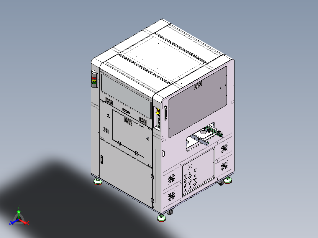 在线式多工位自动贴泡棉设备sw18正等轴测图