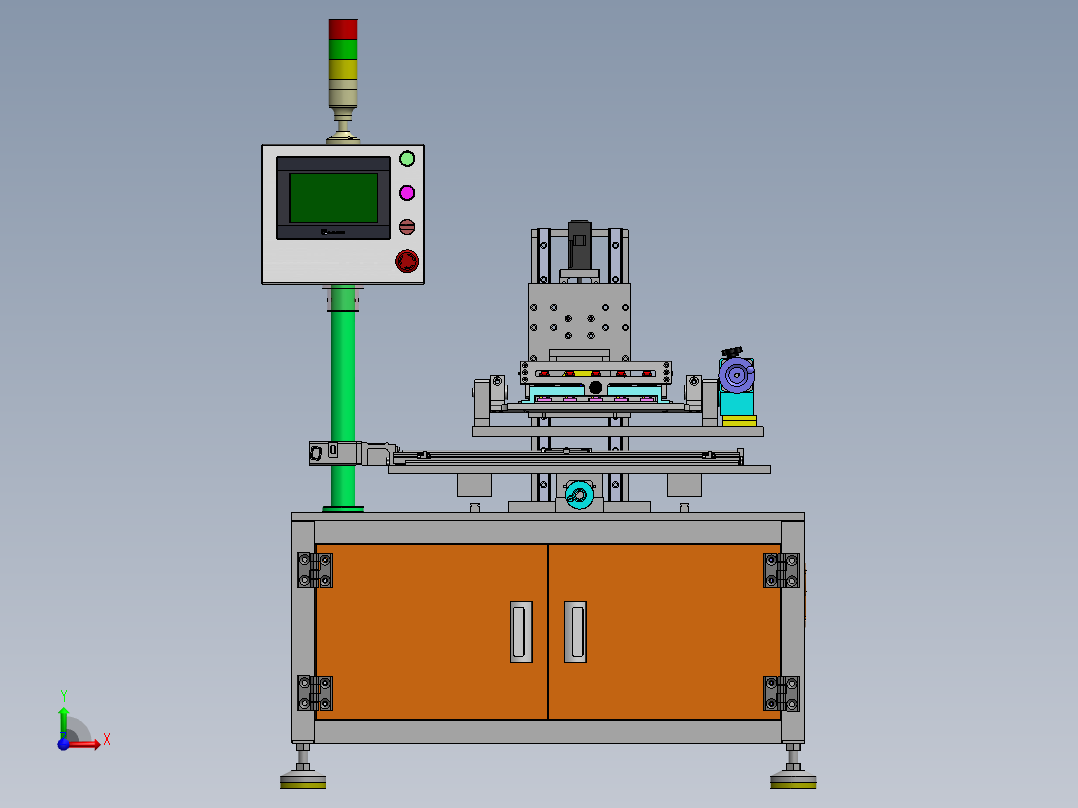 五轴碳刷精磨机sw18可编辑前视图