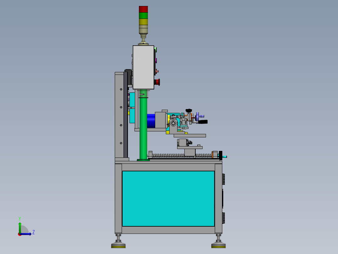 五轴碳刷精磨机sw18可编辑左视图