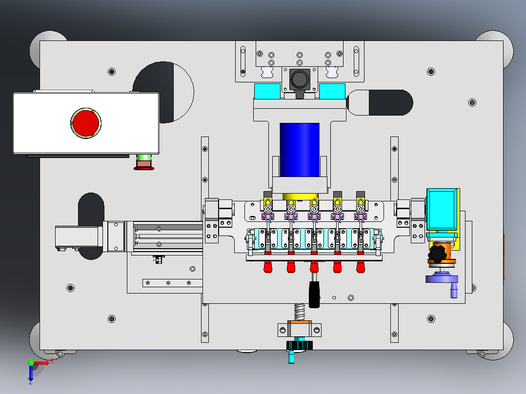 五轴碳刷精磨机sw18可编辑俯视图